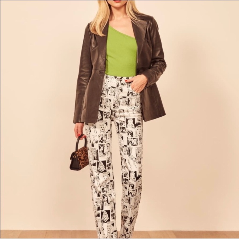 ISO Reformation Newsprint Jeans